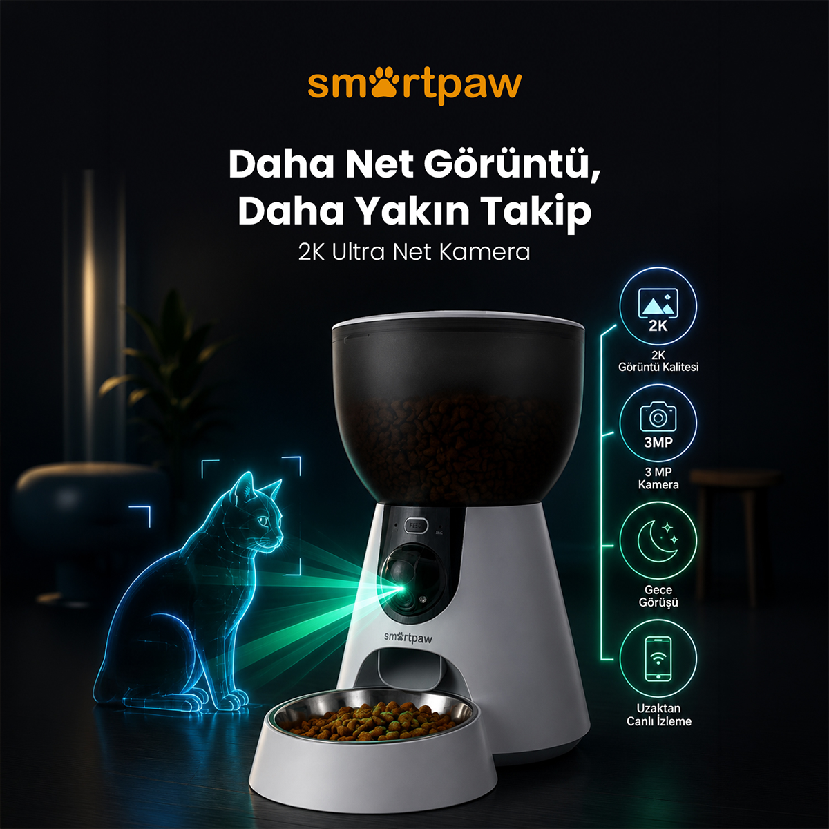 Fresh Feeder Ultra 2K Kameralı Akıllı Otomatik Mama Kabı